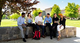 Photo of Marist students collaborating outdoors